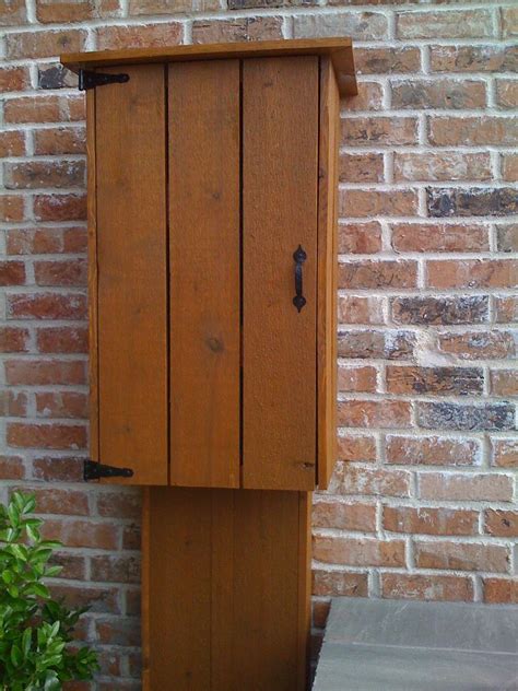 wooden box for electric meter|outside electrical meter box.